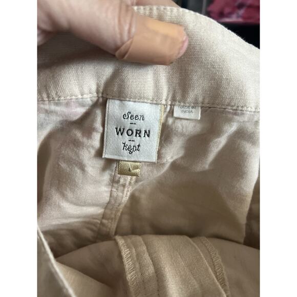 Anthropologie Seen Worn Kept Lattice Embroidered Jogger Liam Cream Size Large - Picture 5 of 6